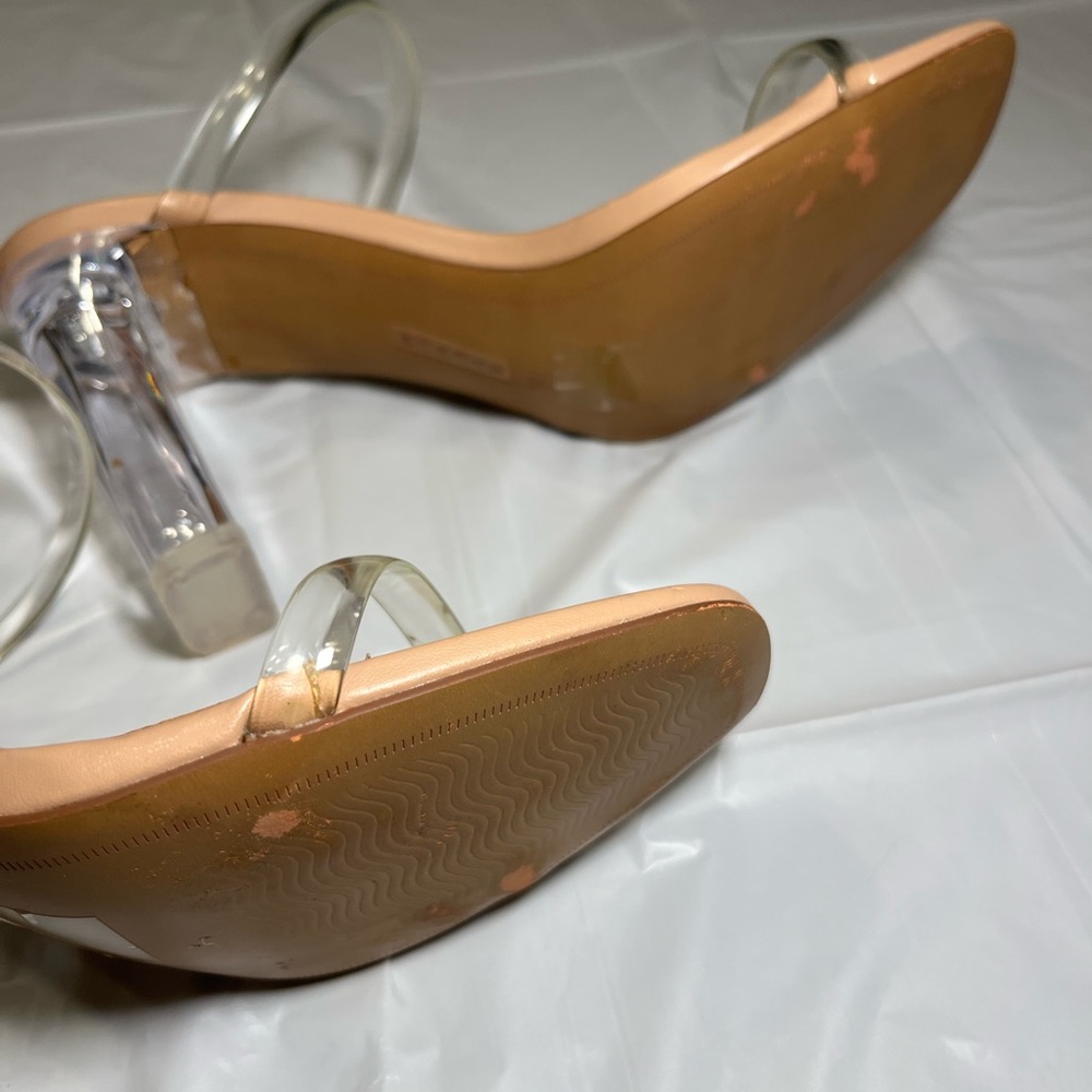 Steve Madden Nude Heels with Clear Straps - Picture 5 of 11